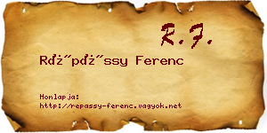 Répássy Ferenc névjegykártya